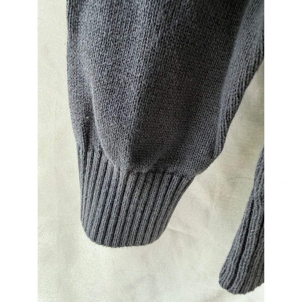 G. H. Bass Sweater Pullover Men's Size 1/4‎ Zip Gray Knit Large Casual Office